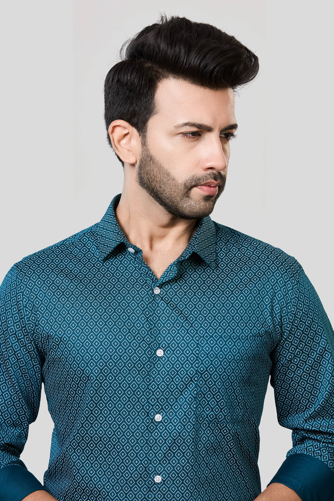 Jonesburg Men's Printed Slim Fit Formal Shirt