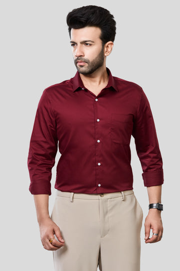 Jonesburg Men's Solid Slim Fit Formal Shirt