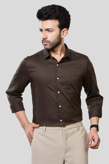 Jonesburg Men's Solid Slim Fit Formal Shirt