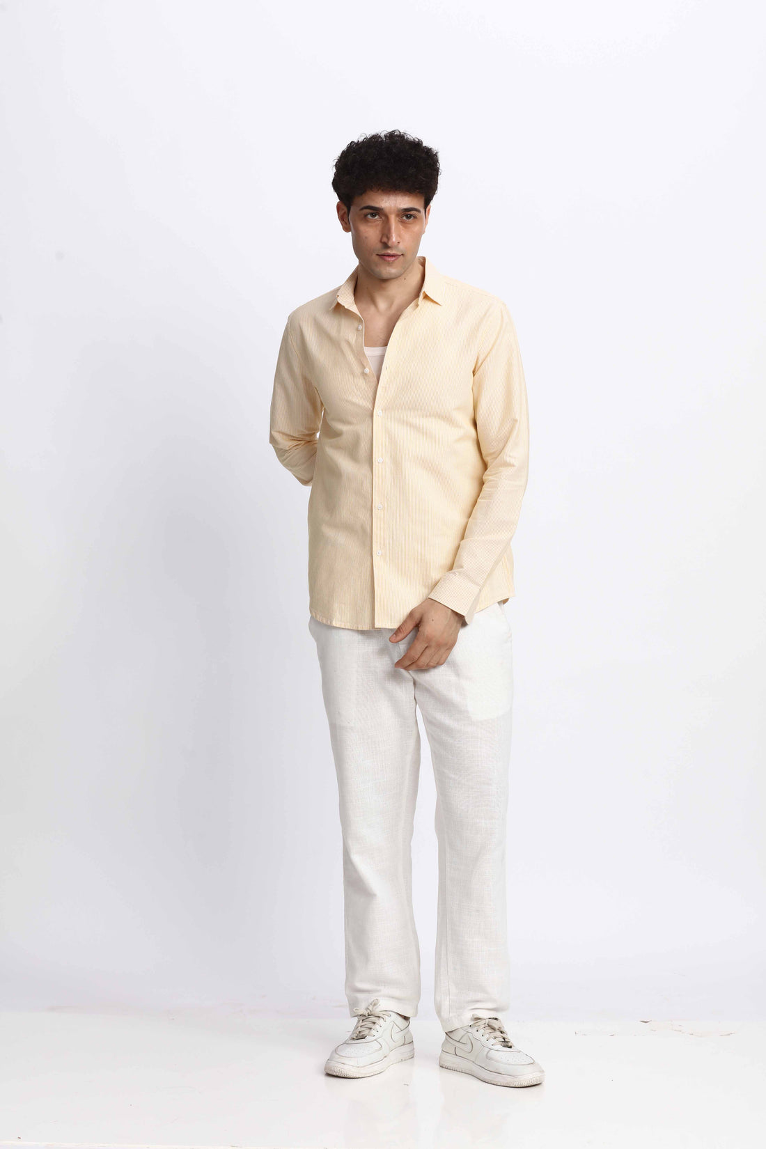 PASTEL YELLOW PINSTRIPE SHIRT