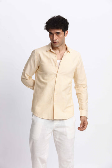 PASTEL YELLOW PINSTRIPE SHIRT