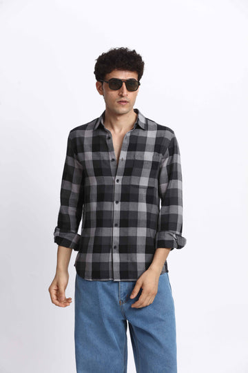 BLACK CHECK REGULAR FIT SHIRT