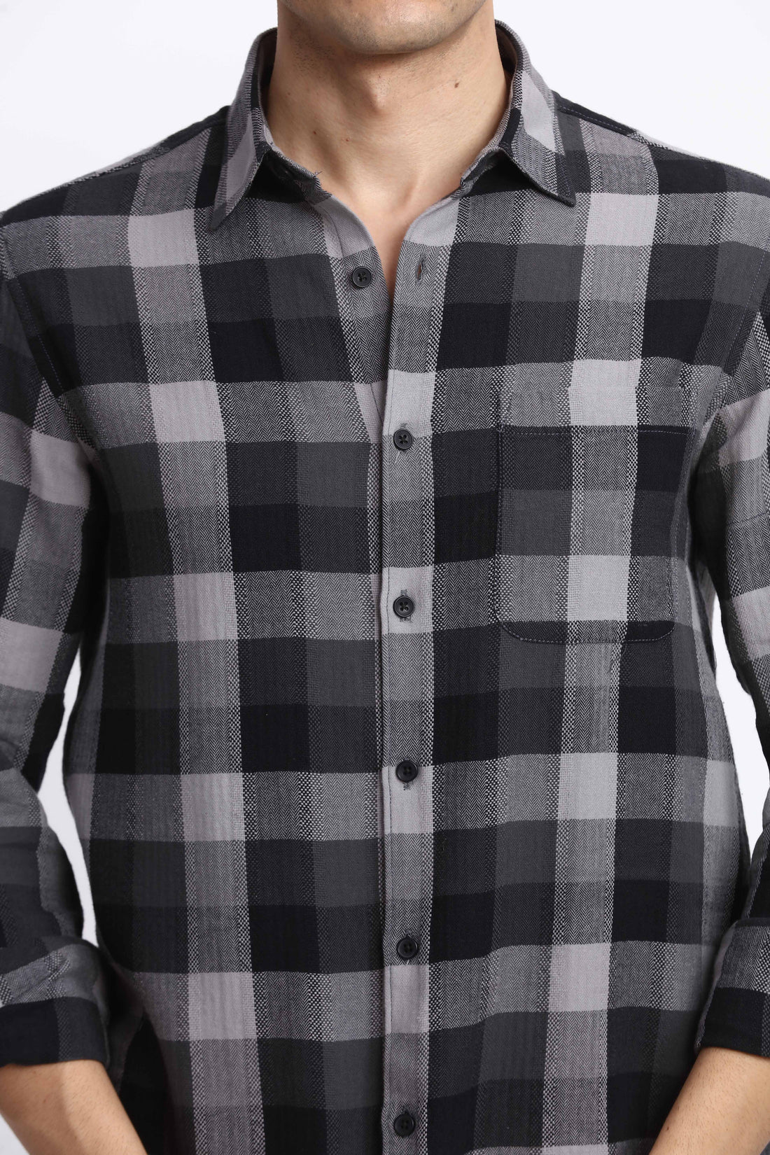 BLACK CHECK REGULAR FIT SHIRT