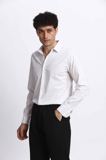 WHITE STRIPE SLIM FIT SHIRT (Copy)