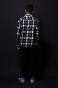 BLACK FLANNEL CHECKS REGULAR FIT SHIRT - XKIND