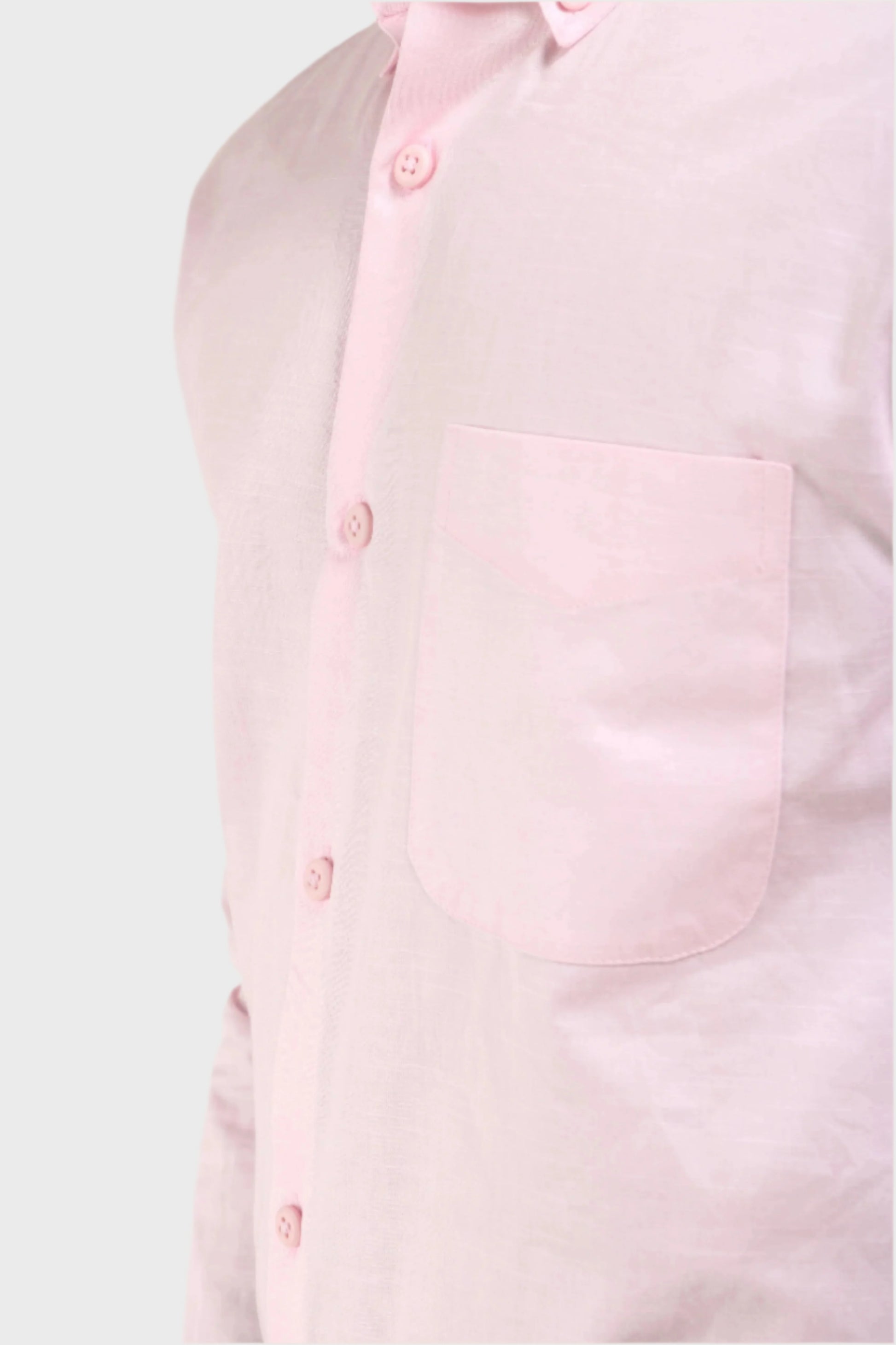BABY PINK SATIN SLUB SLIM FIT SHIRT - XKIND