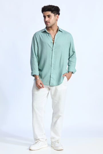 MINT GREEN LINEN BLEND SHIRT