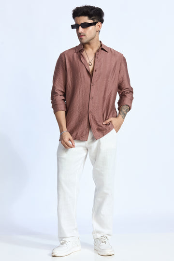 MUD JACQUARD FLOWING SHIRT
