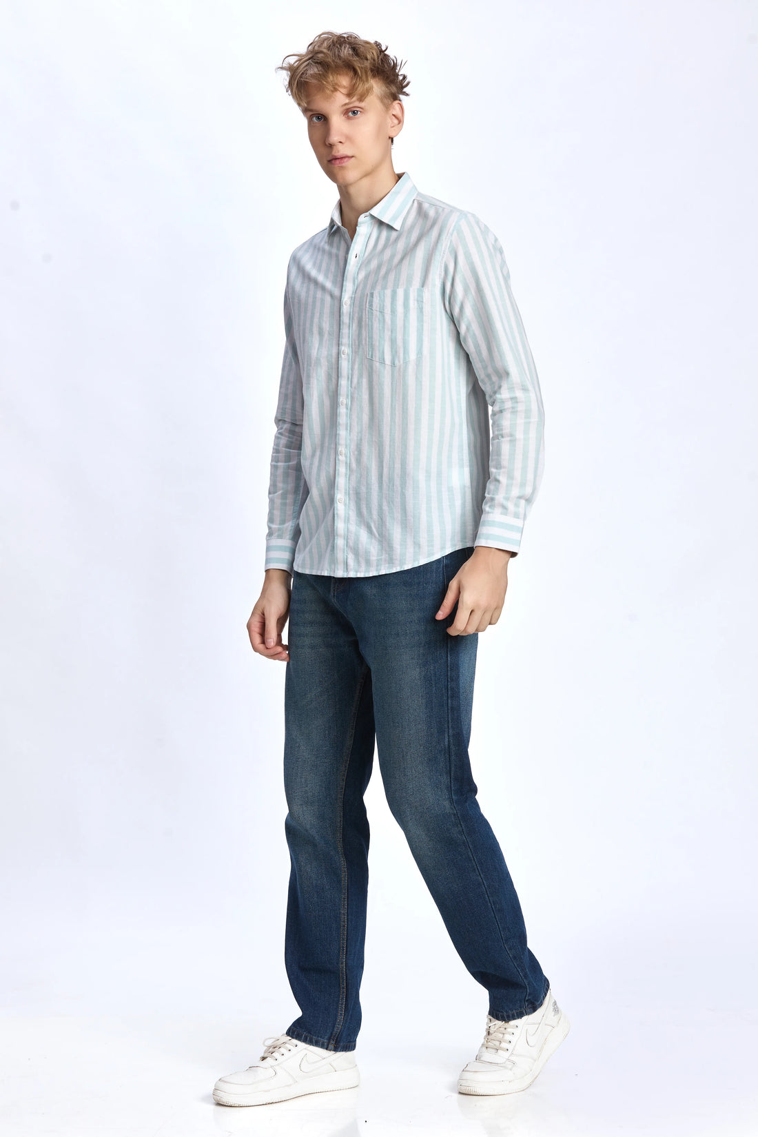 BLUE STRIPES REGULAR FIT SHIRT