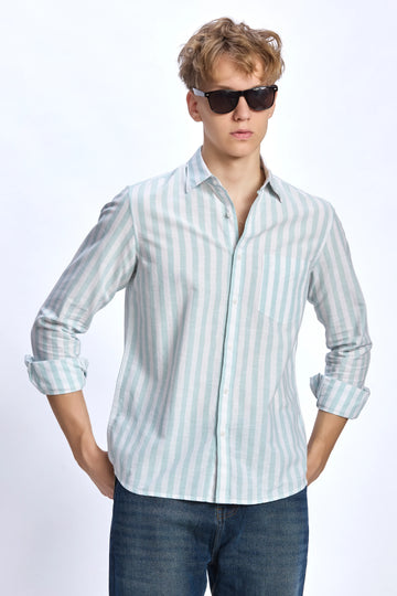 BLUE STRIPES REGULAR FIT SHIRT
