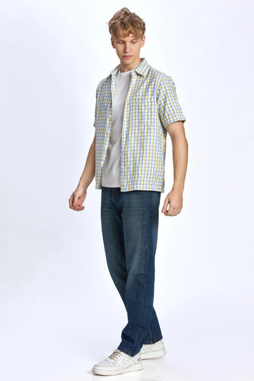 YELLOW  BOXY FIT CHEAKS  SHIRT