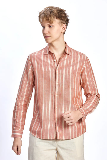 ORANGE STRIPE REGULAR FIT SHIRT