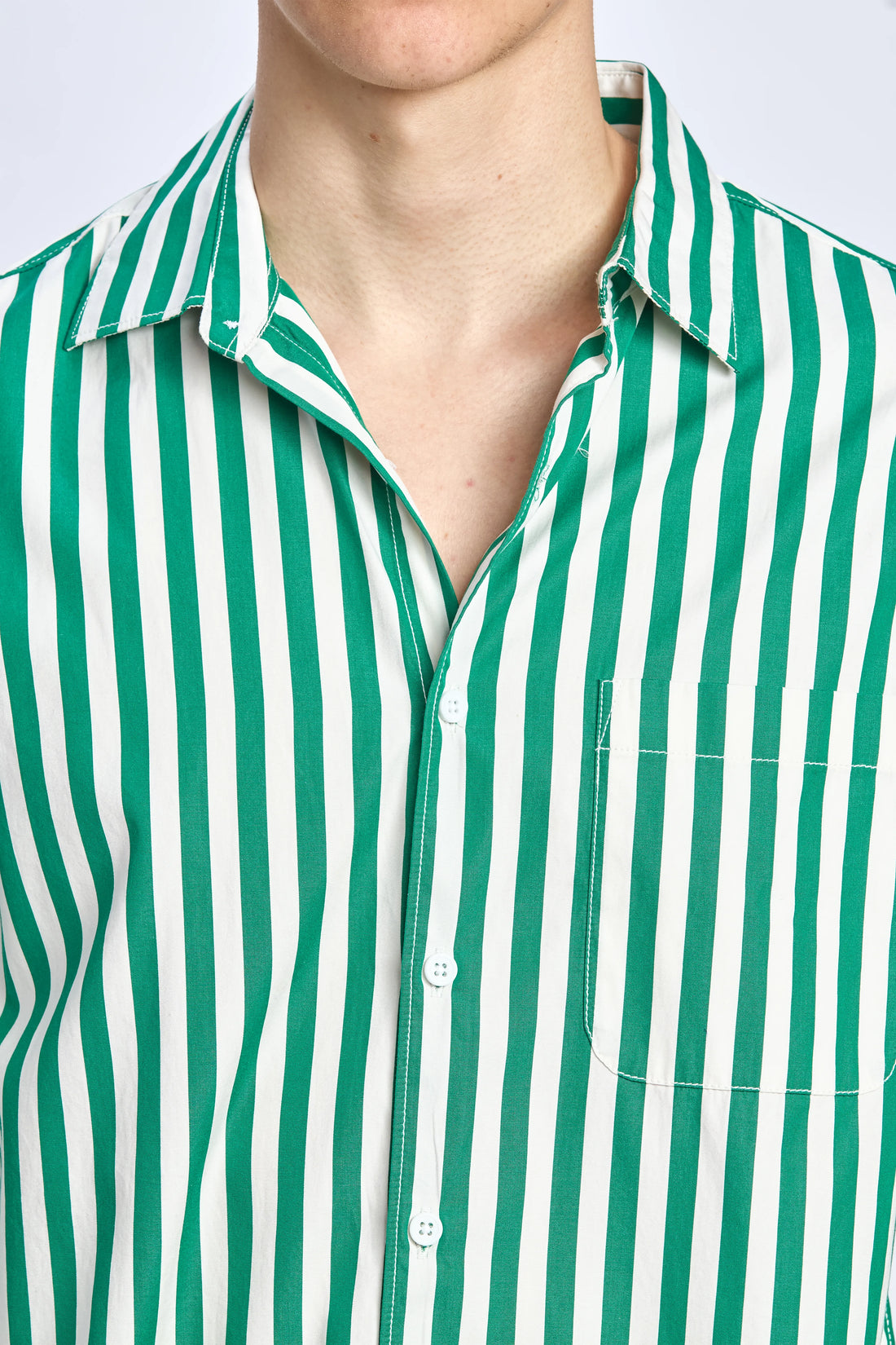GREEN STRIPE REGULAR FIT SHIRT
