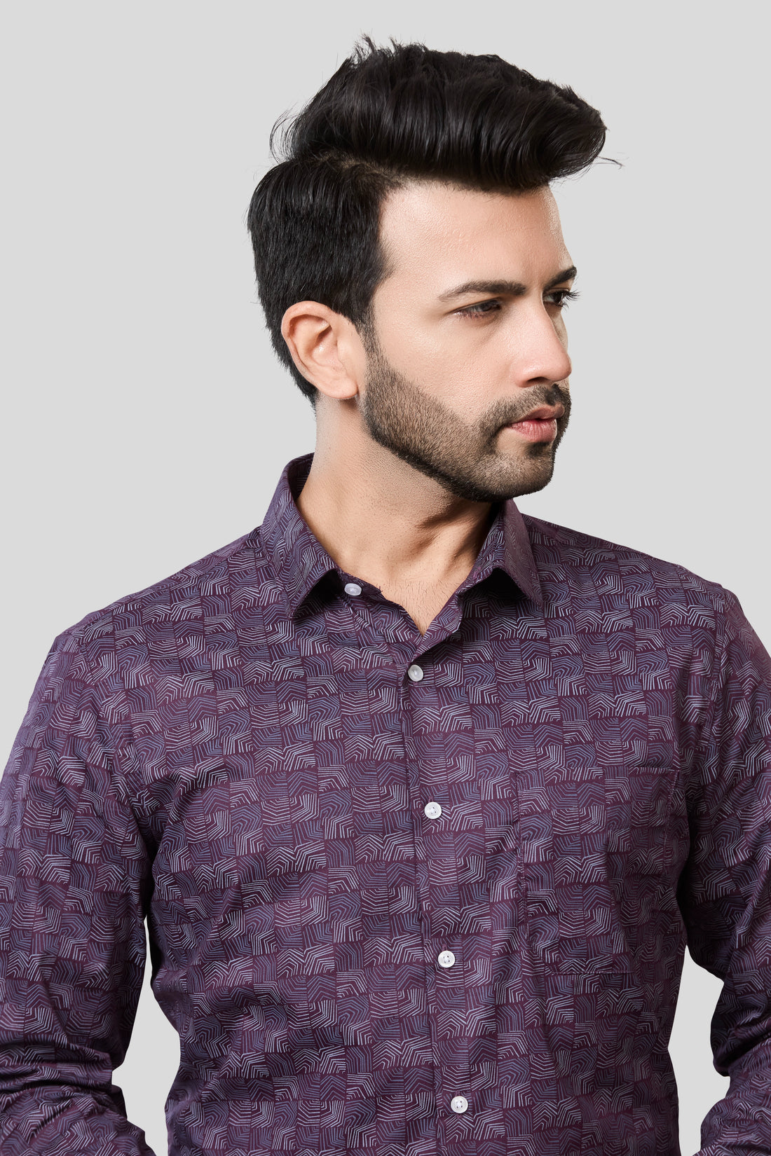 Jonesburg Men's Printed Slim Fit Formal Shirt