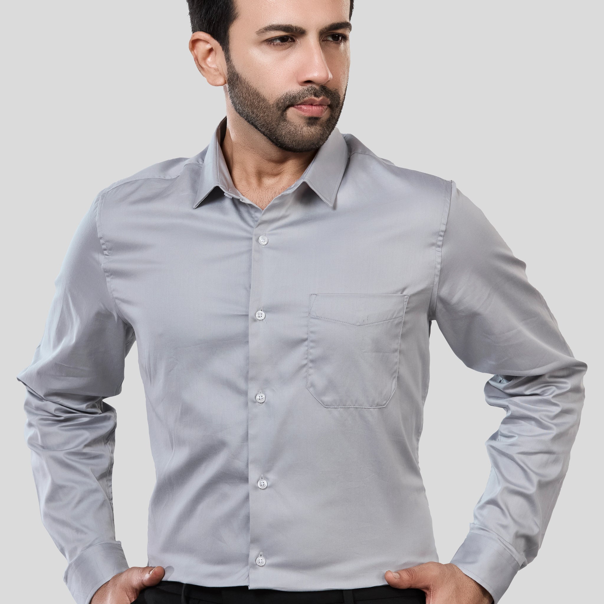 Jonesburg Men's Solid Slim Fit Formal Shirt