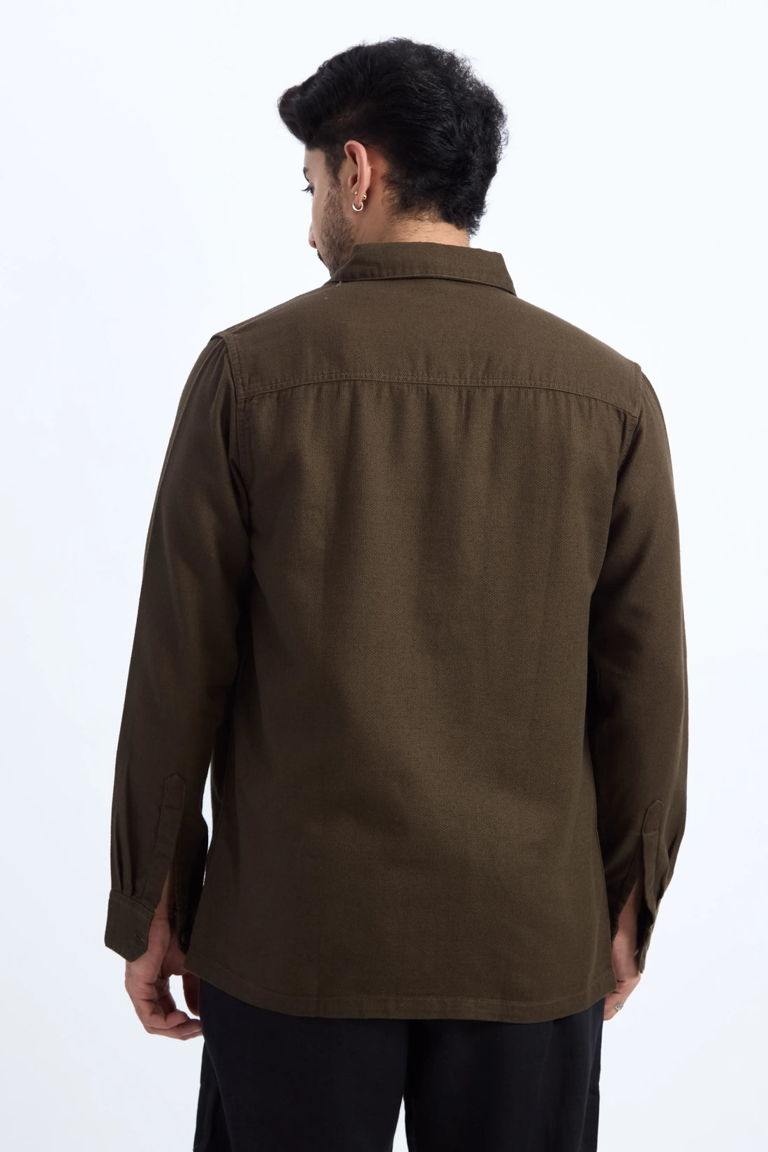 XKIND OLIVE GREEN REGULAR FIT SHACKET
