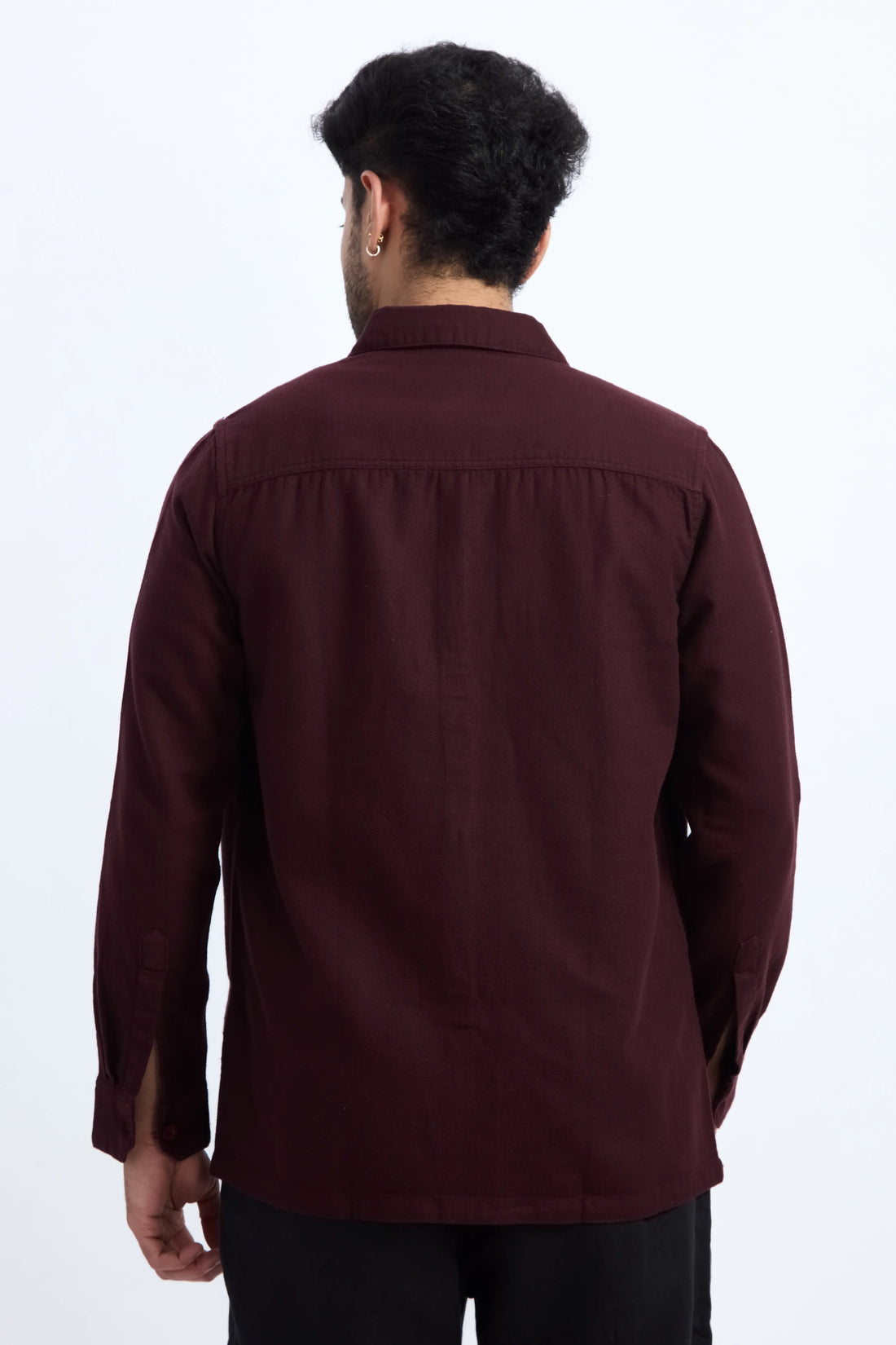 XKIND DARK MAROON TEXTURED SHACKET