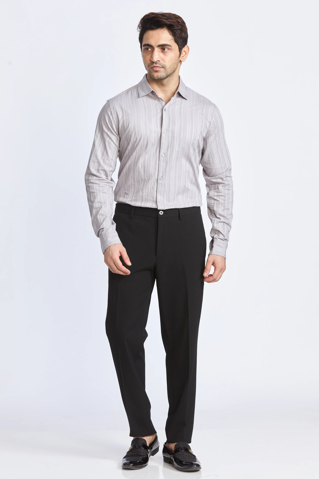 JONESBURG GREY SLIM FIT FORMAL SHIRT