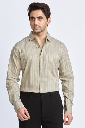 JONESBURG WARM GREY SLIM FIT FORMAL SHIRT