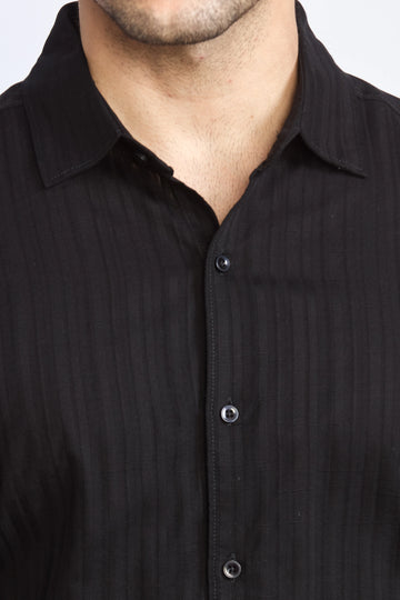 JONESBURG BLACK  SLIM FIT FORMAL SHIRT