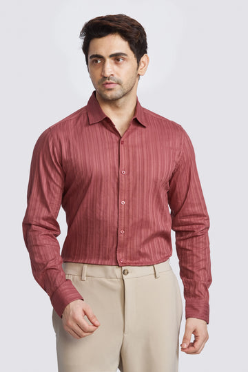 JONESBURG Light  RED  SLIM FIT FORMAL SHIRT