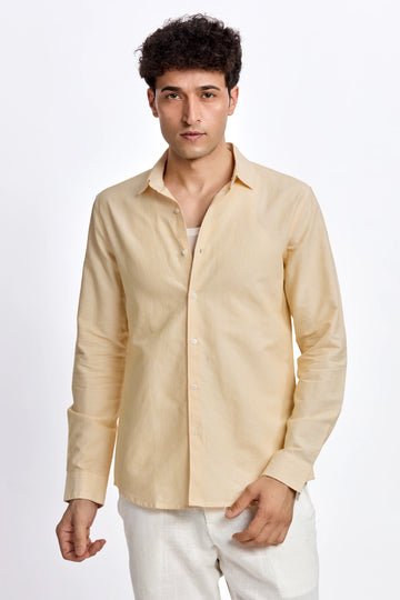 YELLOW STRIPE REGULAR FIT SHIRT