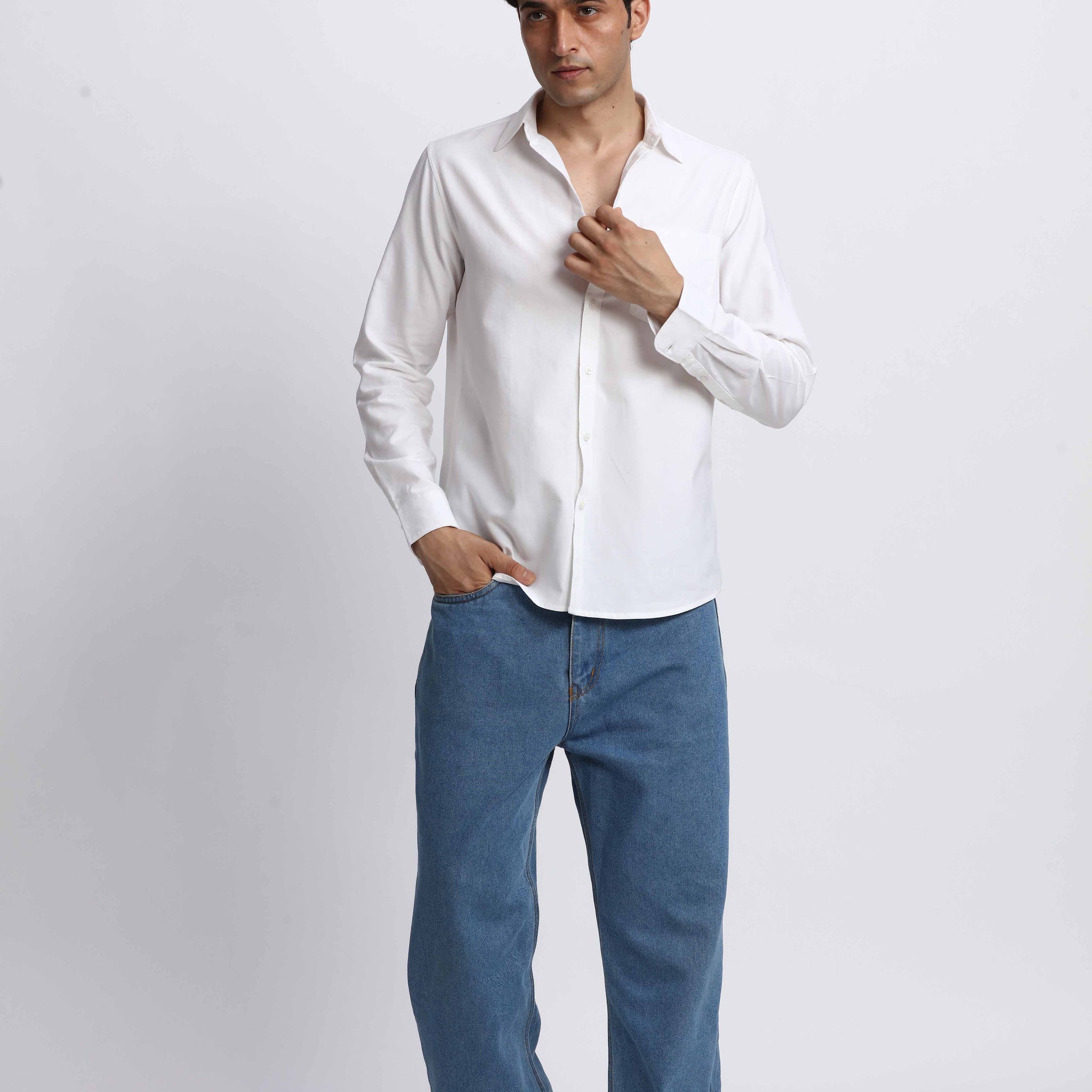 WHITE OXFORD REGULAR FIT SHIRT