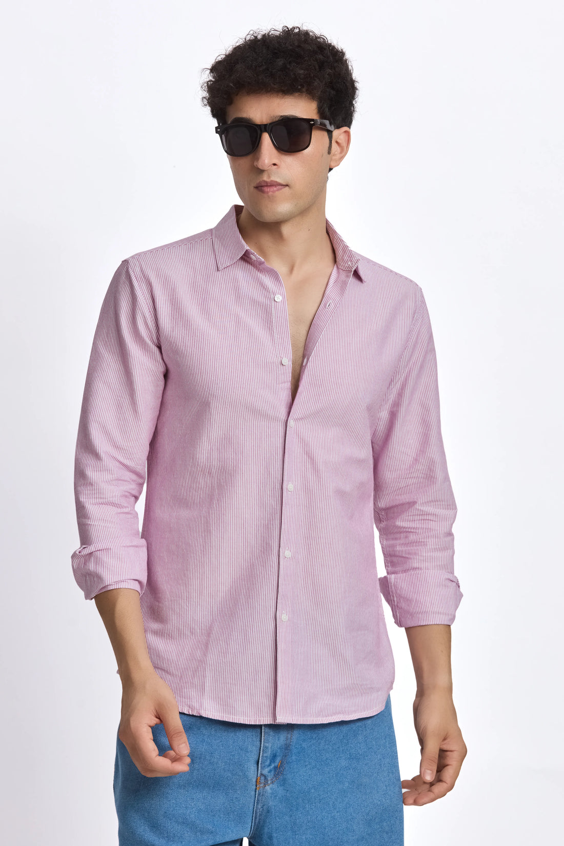 PINK STRIPE SLIM FIT SHIRT