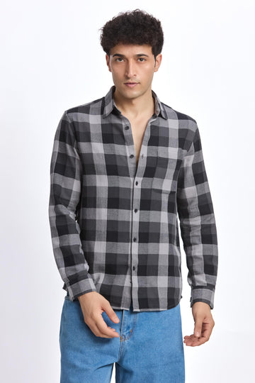 BLACK CHECK  REGULAR FIT SHIRT