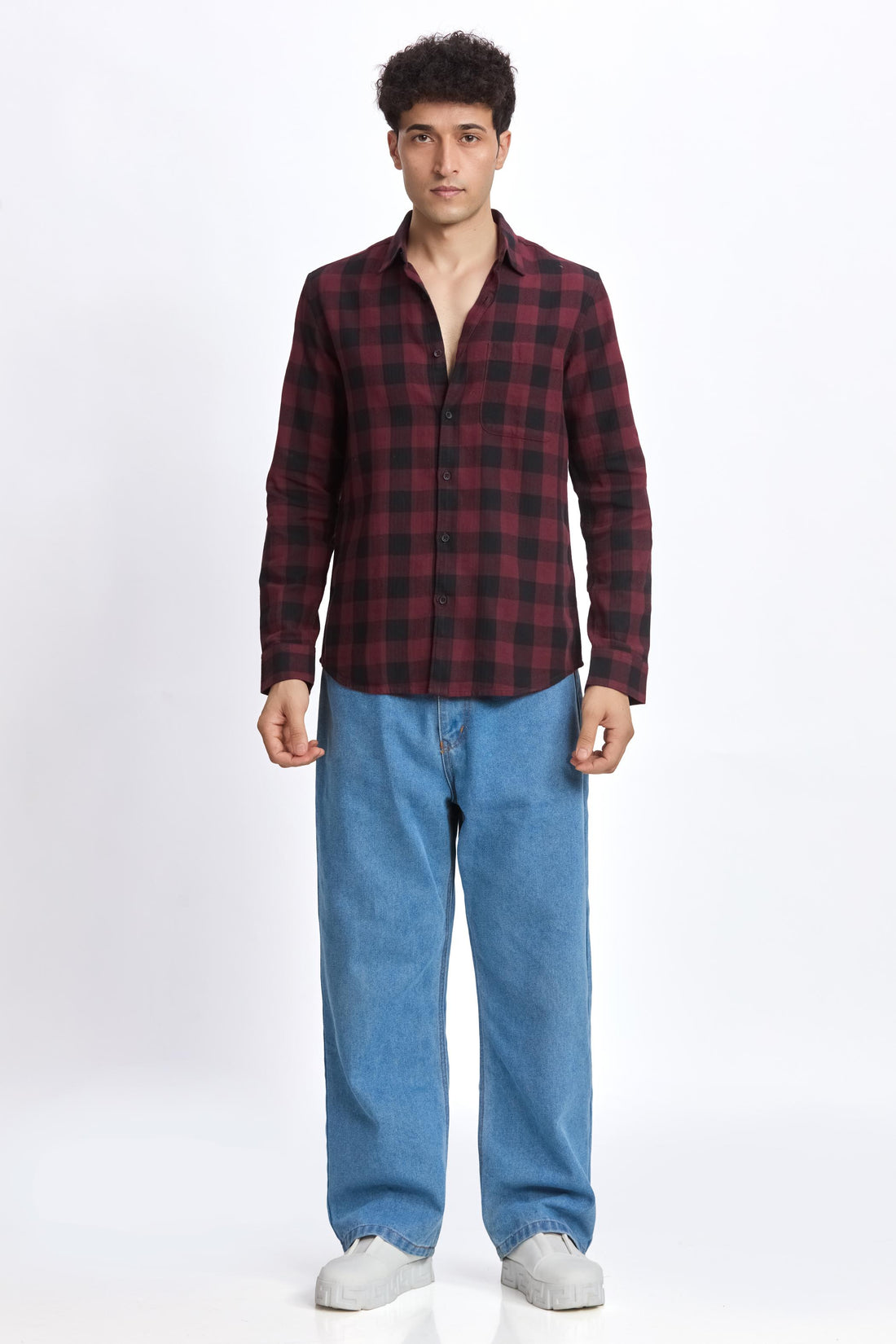 BLACK CHECK  REGULAR FIT SHIRT