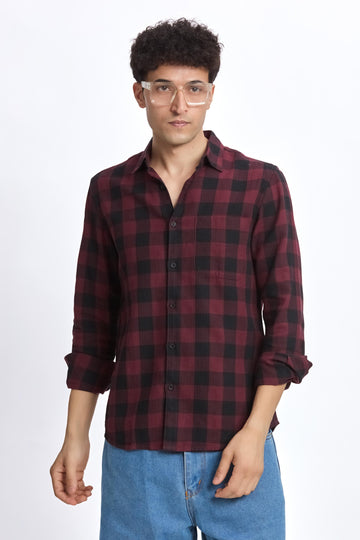 BLACK CHECK  REGULAR FIT SHIRT