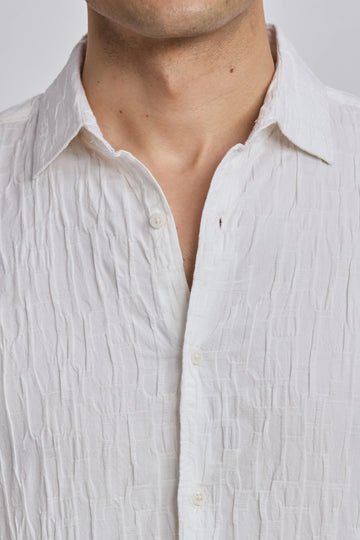 CRINKLED WHITE SLIM FIT SHIRT