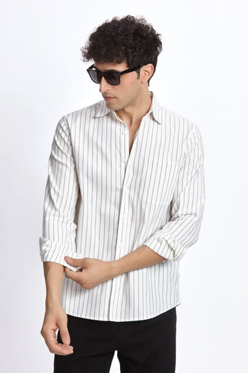 WHITE STRIPE REGULAR FIT SHIRT