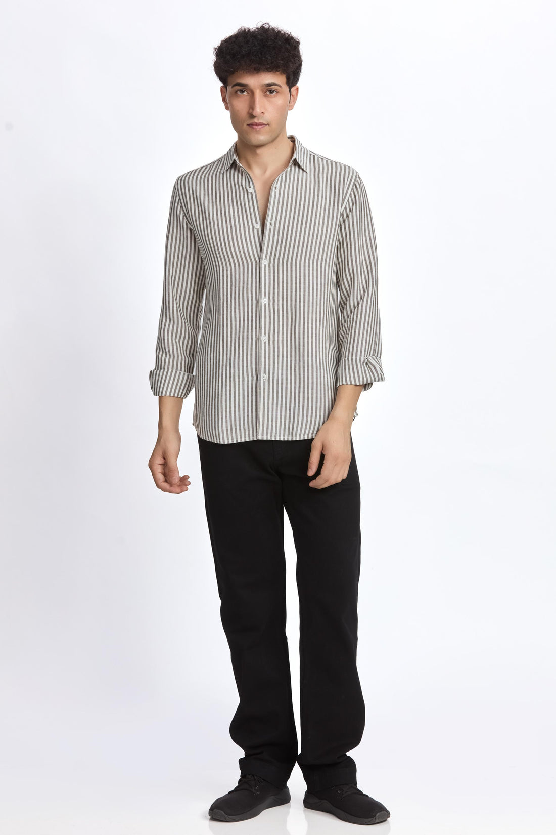 GREY STRIPE  REGULAR FIT SHIRT