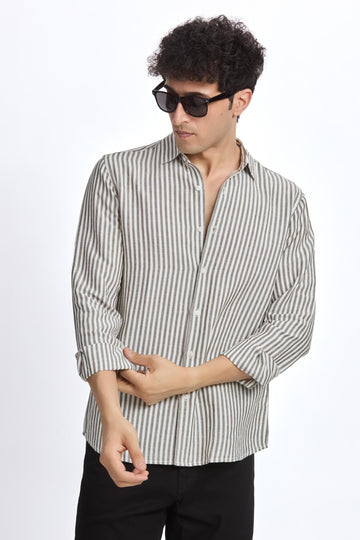 GREY STRIPE  REGULAR FIT SHIRT