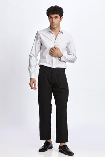 WHITE STRIPE  SLIM FIT SHIRT