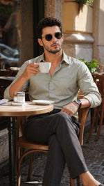 JONESBURG'S Pista 100% Cotton Slim Fit Solid Shirt