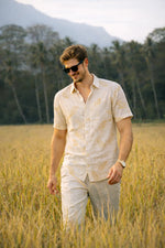 Yellow Printed Shirt for Men Regular Fit - XKIND