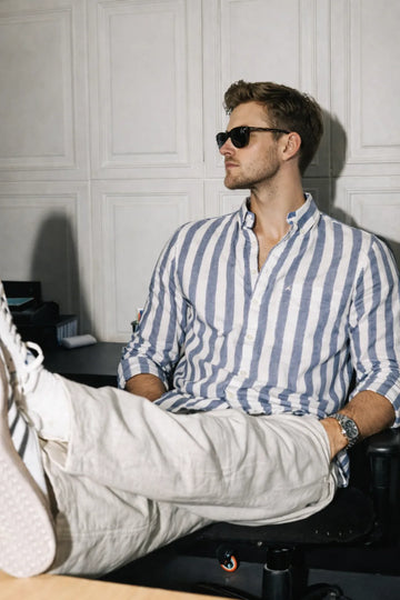 BLUE STRIPE REGULAR FIT CASUAL SHIRT