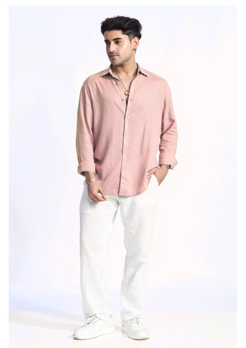SOFT PEACH LINEN BLEND SHIRT