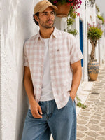 Light Pink Checked Shirt for Men Regular Fit - XKIND
