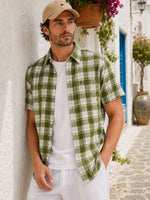 Green Checked Shirt for Men Regular Fit - XKIND