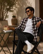 XKIND'S BROWNISH DARK BROWN FIT CHECKS SHIRT