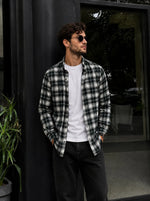 XKIND'S BROWNISH DARK GREEN FIT CHECKS SHIRT