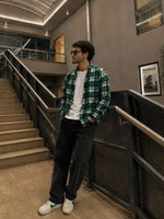 XKIND'S GREEN REGULAR FIT CHECKS SHIRT