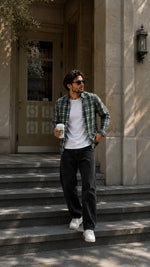 Green Checked Shirt for Men Regular Fit - XKIND