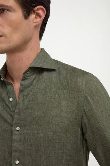 Olive Linen Shirt