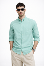 LIGHT GREEN OXFORD REGULAR FIT CASUAL SHIRT