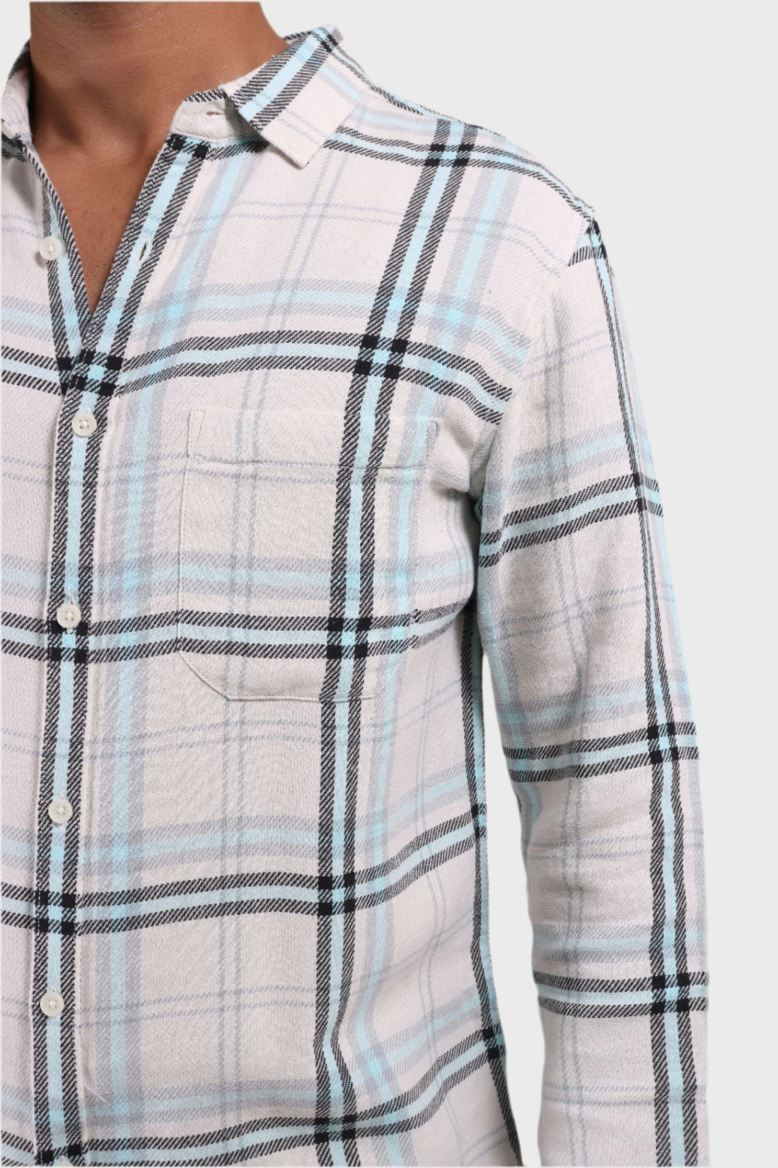 XKIND BLUE CHECKS REGULAR FIT SHIRT