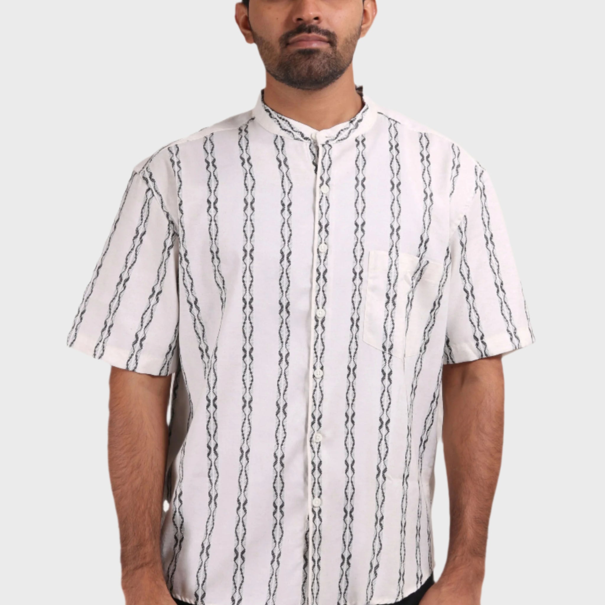 XKIND WHITE STRIPES REGULAR FIT SHIRT